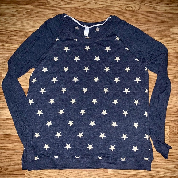 Blue Stars Printed Slouchy Eco-jersey Pullover - Picture 6 of 7